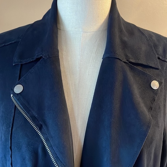 Level 99 Tabitha vegan faux suede moto jacket SUPER SOFT zipped slight side Med - Picture 5 of 16